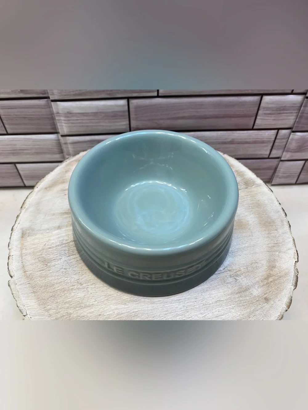 Le Creuset❤️ PET Bowl 8oz Sea salt SM Dog &Cat New in Box